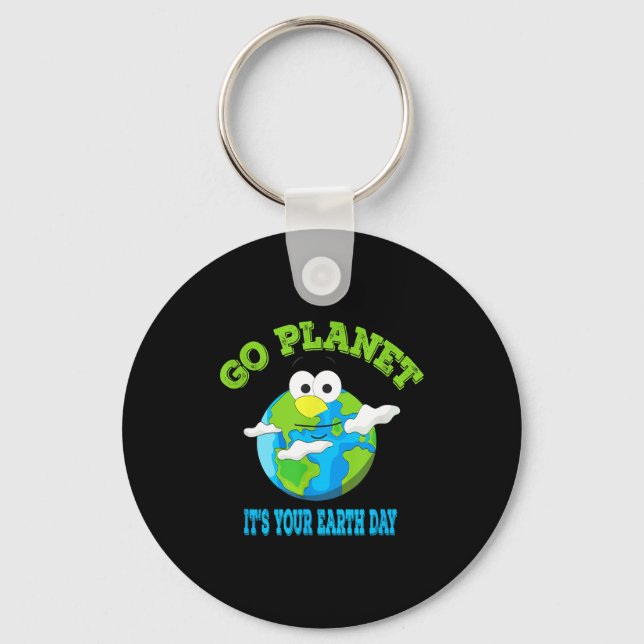 Happy Earth Day Cute  Key Ring (Front)