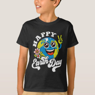 Happy Earth Day Cute Peace Sign Flower  T-Shirt