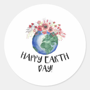 Happy Earth Day Earth Day Hippie Eco Change Gift Classic Round Sticker