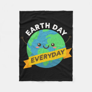 Happy Earth Day Every Day Recycle Funny Science Te Fleece Blanket