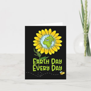 Happy Earth Day Every Day Sunflower Kids Teachers Card