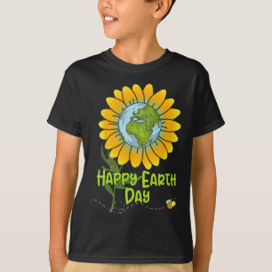 Happy Earth Day Every Day Sunflower Kids Teachers T-Shirt