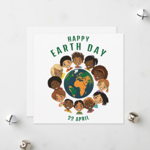Happy Earth Day Flat Holiday Card