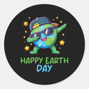 Happy Earth Day Funny Earth Day Kids Toddler Boys  Classic Round Sticker