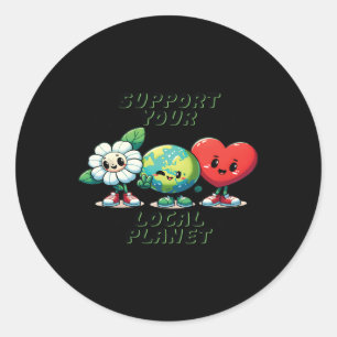 Happy Earth Day Funny Earth Day Kids Toddler Boys Classic Round Sticker