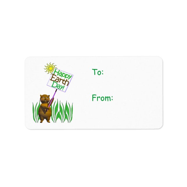 Happy Earth Day Hedgehog Gift Tag (Front)
