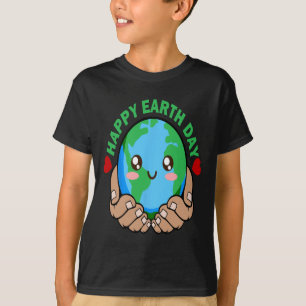 Happy Earth Day Kawaii Planet Nature Lover Environ T-Shirt