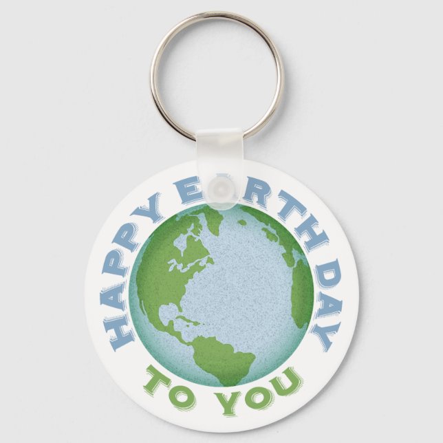 Happy Earth Day Key Ring (Front)
