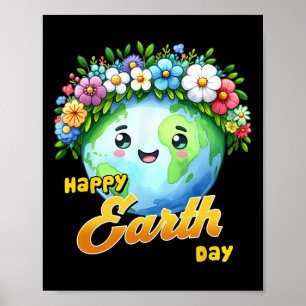 Happy Earth Day Rainbow Shirt Earth Day 2025 Kids Poster