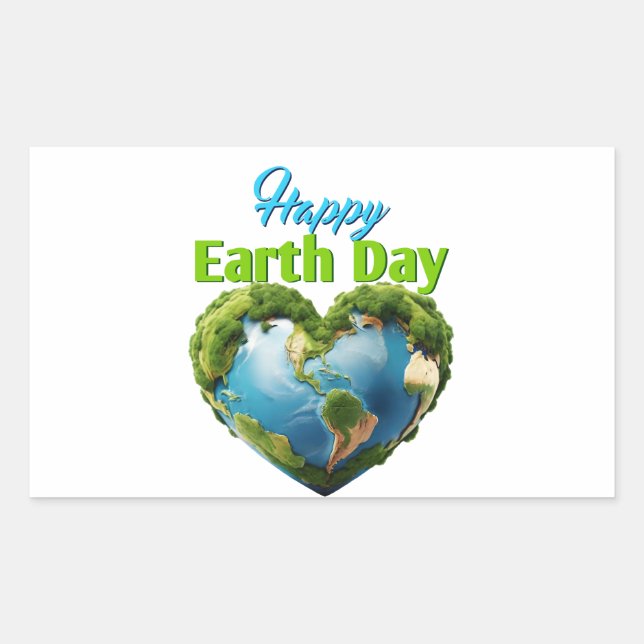 Happy Earth Day Rectangular Sticker (Front)