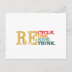 Happy Earth Day Recycle Reuse Renew Rethink Earth Holiday Postcard