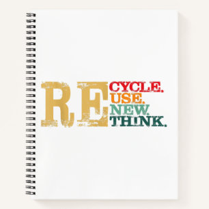 Happy Earth Day Recycle Reuse Renew Rethink Earth Notebook