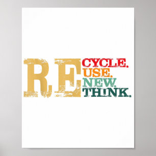 Happy Earth Day Recycle Reuse Renew Rethink Earth Poster
