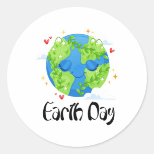 Happy Earth Day Shirt Cute Earth Day Men Women Kid Classic Round Sticker