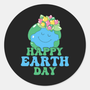 Happy Earth Day Shirt Cute Earth Day Men Women Kid Classic Round Sticker