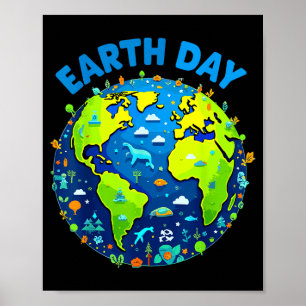 Happy earth day shirt cute earth ocean green earth poster