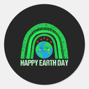 Happy Earth Day Shirts Cute Earth Lover Kids Toddl Classic Round Sticker