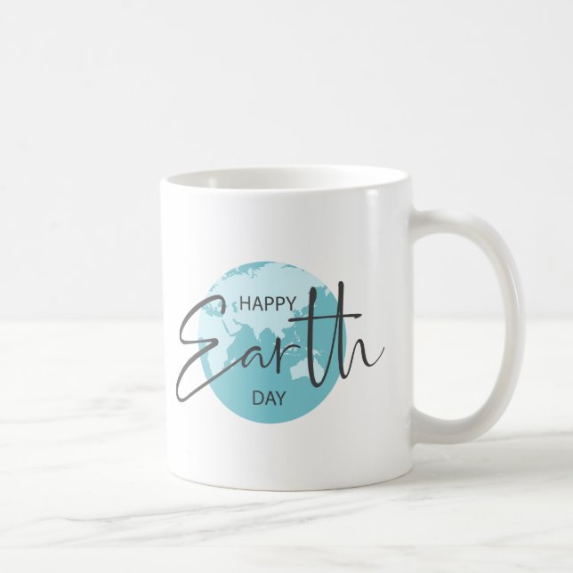 Happy Earth Day Typography Coffee Mug (Right)