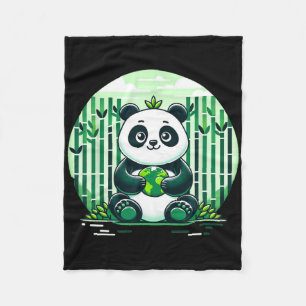 Happy Earth Day With Panda Fleece Blanket