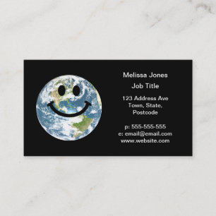Happy Earth face Business Card