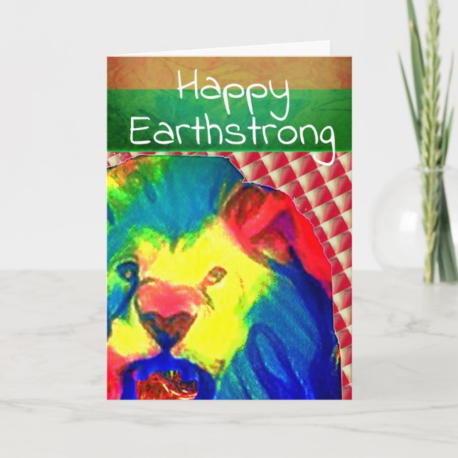 Happy Earthstrong- Happy Birthday Thank You Card (Front)