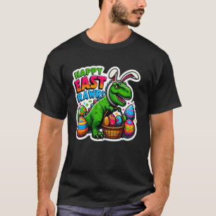 Happy East Rawr Easter T-Rex Dinosaur Eggs Bunny E T-Shirt