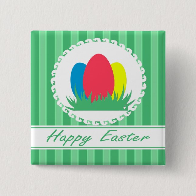 Happy Easter 15 Cm Square Badge (Front)