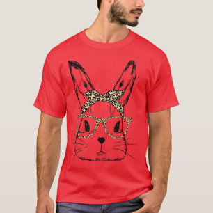 Happy Easter 2022 Dy Cute Bunny Face & Leopard Pri T-Shirt