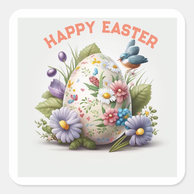Happy Easter 2023 Square Sticker (Front)