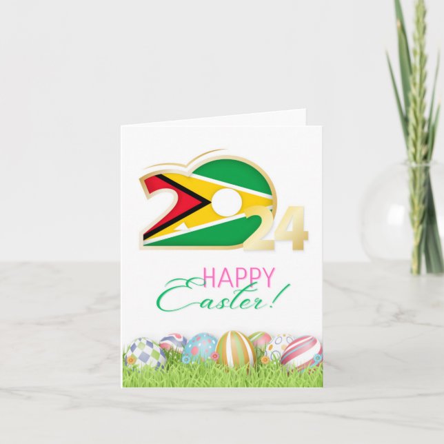 Happy Easter 2024 Greeting Card “Guyana” (Front)