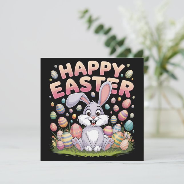 Happy Easter 2025  Eggs Bunny Cute Rabbit (Standing Front)