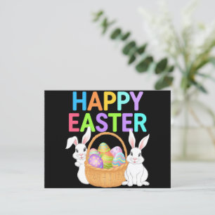 Happy Easter 2025  Eggs Bunny Cute Rabbit Card
