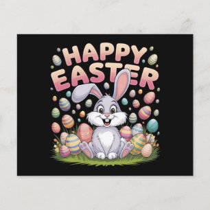Happy Easter 2025  Eggs Bunny Cute Rabbit Flyer