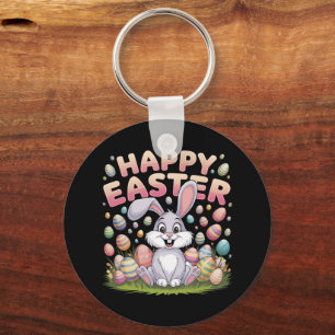 Happy Easter 2025  Eggs Bunny Cute Rabbit Key Ring