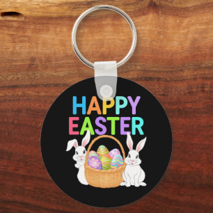 Happy Easter 2025  Eggs Bunny Cute Rabbit Key Ring