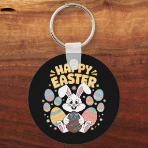 Happy Easter 2025  Eggs Bunny Cute Rabbit Key Ring