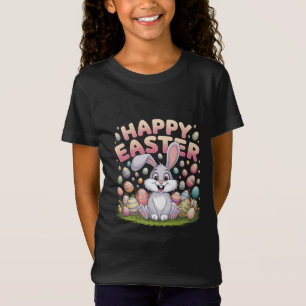 Happy Easter 2025  Eggs Bunny Cute Rabbit T-Shirt