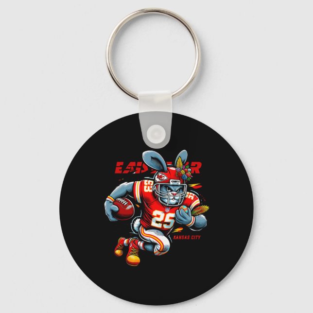 Happy Easter 2025 Kansas City Bunny Funny Shirt  Key Ring (Front)