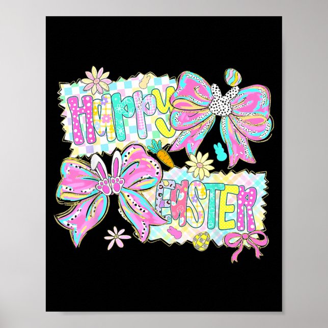 Happy Easter 2026 Cute Bunny Rabbit Easter Day Poster (Front)