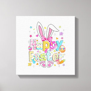 Happy Easter 2026 Cute Bunny Rabbit Easter Day Wom Canvas Print