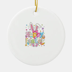 Happy Easter 2026 Cute Bunny Rabbit Easter Day Wom Ceramic Tree Decoration