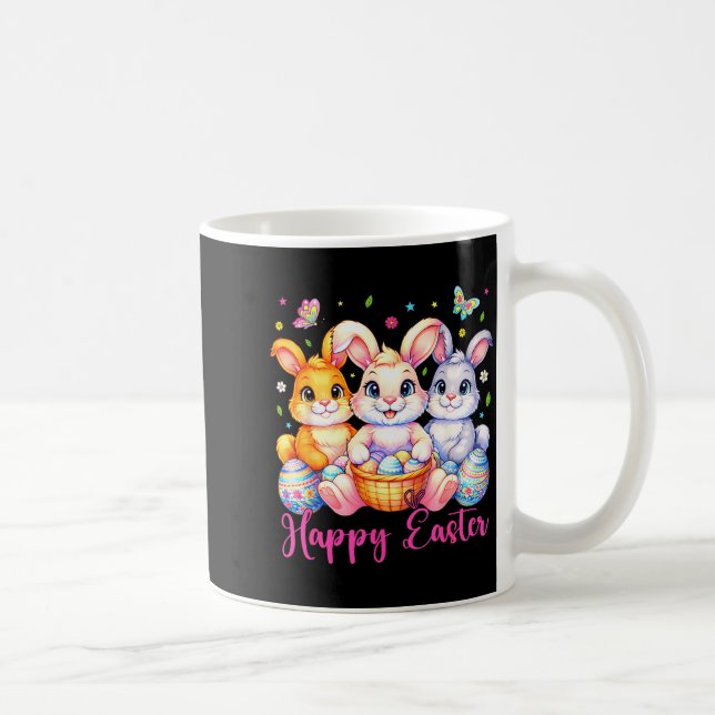 Happy Easter 2026 Cute Bunny Rabbit Easter Day Wom Coffee Mug (Right)