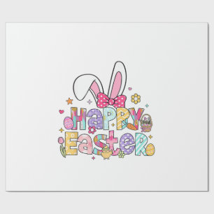 Happy Easter 2026 Cute Bunny Rabbit Easter Day Wom Wrapping Paper