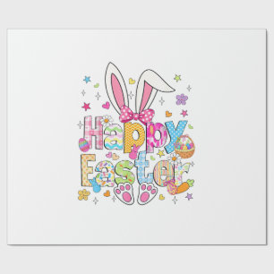 Happy Easter 2026 Cute Bunny Rabbit Easter Day Wom Wrapping Paper