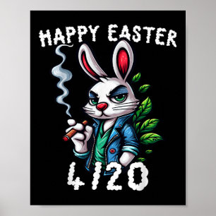 Happy Easter 4_20_2025 Funny Easter Bunny Womens W Poster