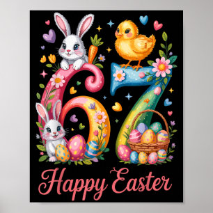Happy easter 67 meme number birthday bunny chick poster