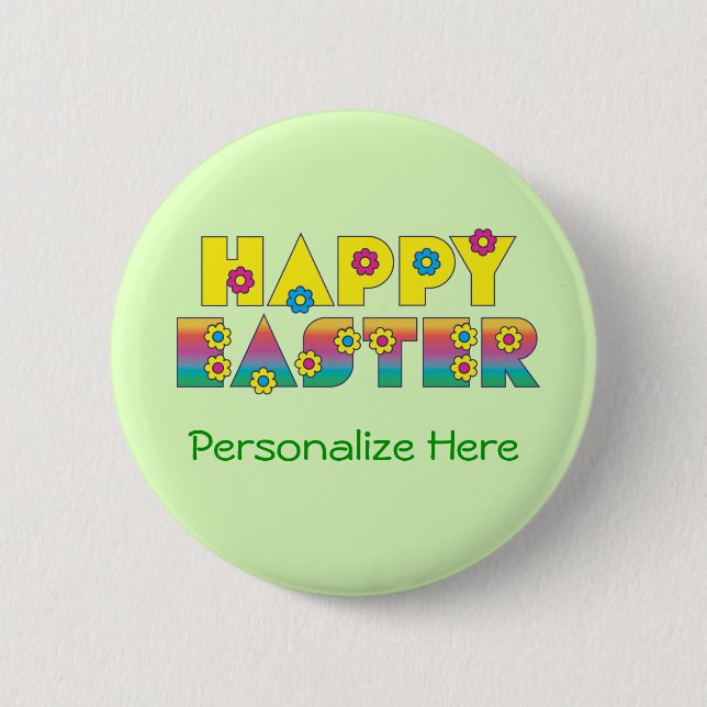 Happy Easter 6 Cm Round Badge (Front)