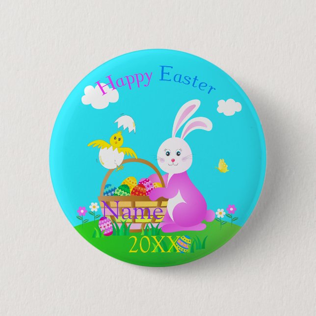 Happy Easter 6 Cm Round Badge (Front)