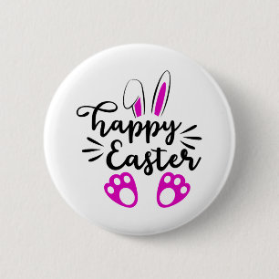 Happy easter 6 cm round badge