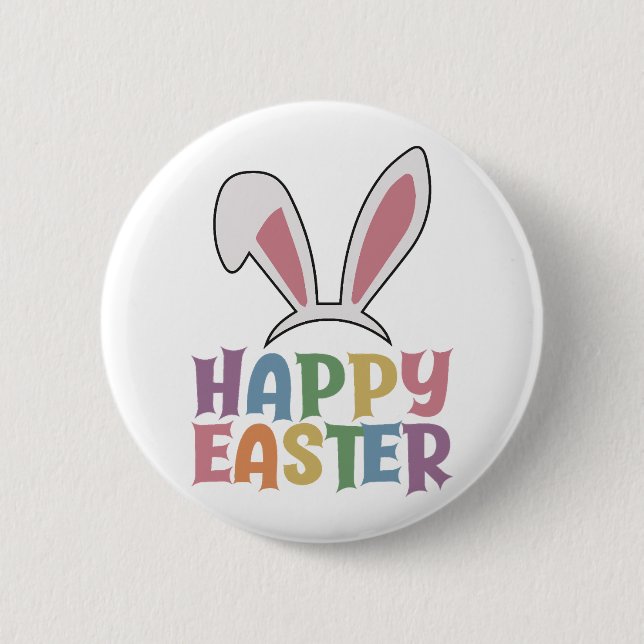 Happy Easter                        6 Cm Round Badge (Front)